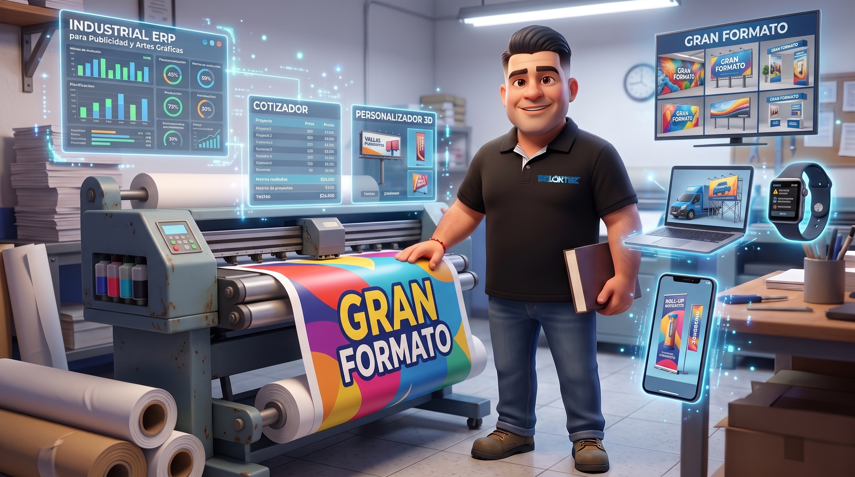 Gran Formato Industrial y Personalizador 3D Multiplataforma